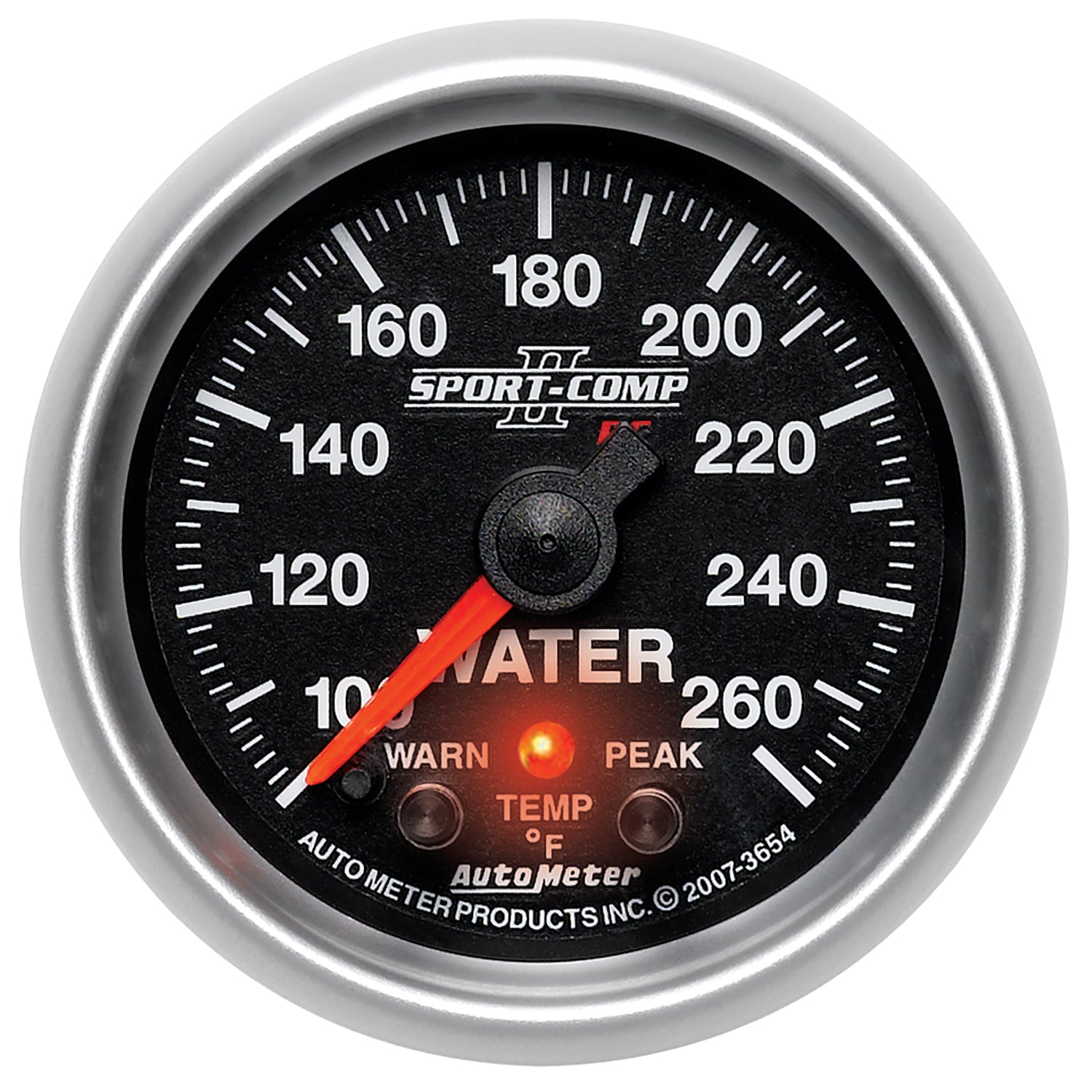 AutoMeter 3654 - GAUGE, WATER TEMP, 2 1/16", 100-260?F, STEPPER MOTOR W/PEAK & WRN, SPORT-COMP II 5