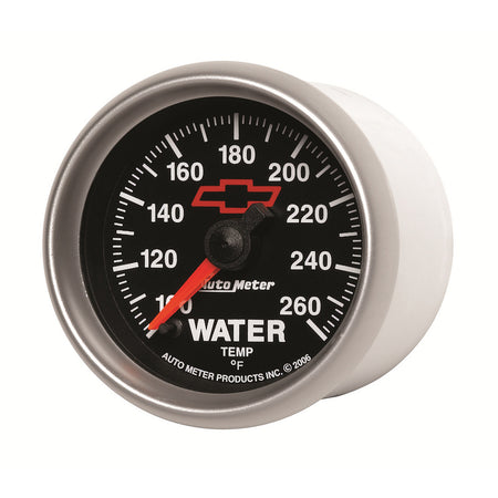 AutoMeter 3655-00406 - GAGE, WTR TMP, 2 1/16", 100-260F, DIGTL STPPR MTR, CHEVY RED BOWTIE, BLACK 4