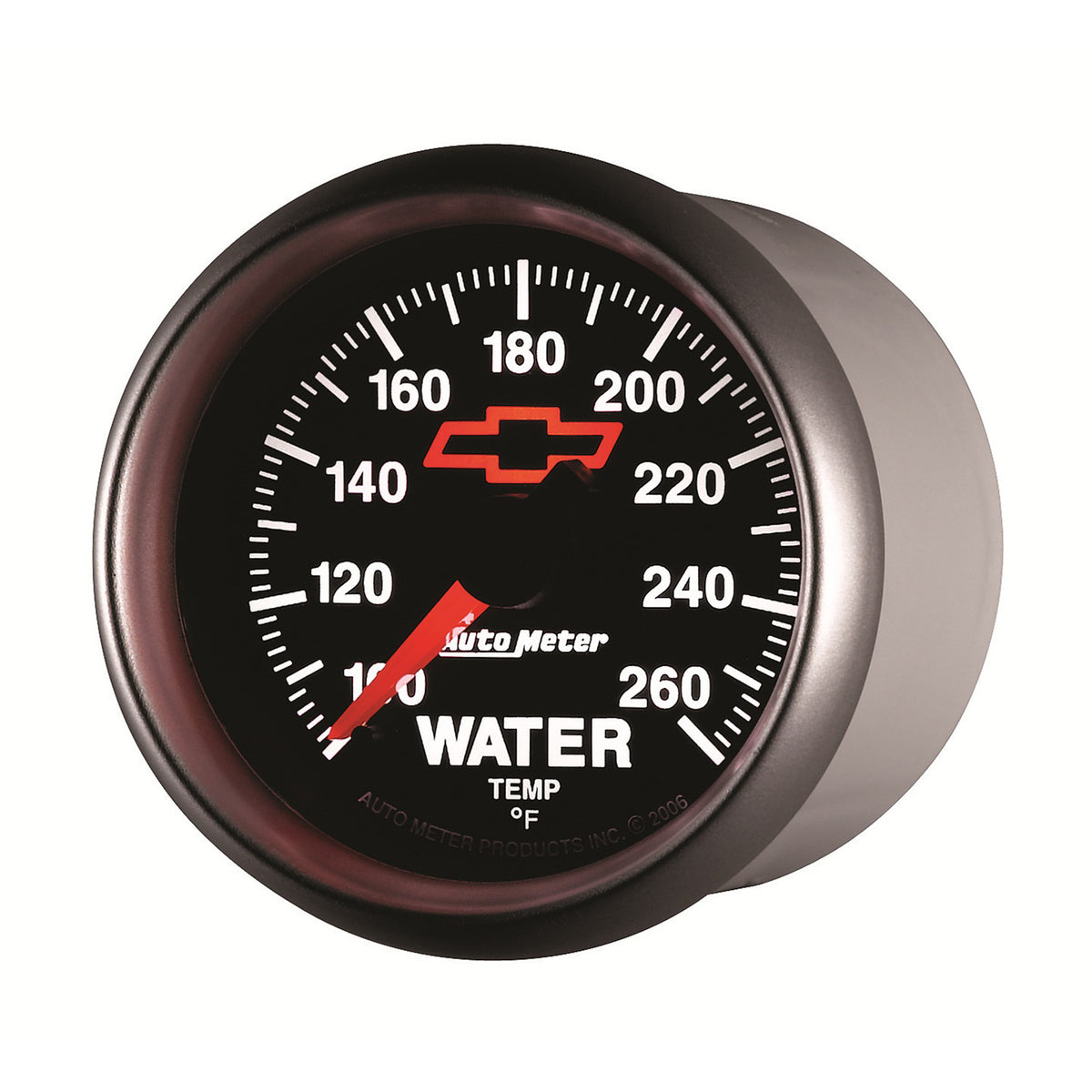 AutoMeter 3655-00406 - GAGE, WTR TMP, 2 1/16", 100-260F, DIGTL STPPR MTR, CHEVY RED BOWTIE, BLACK 5