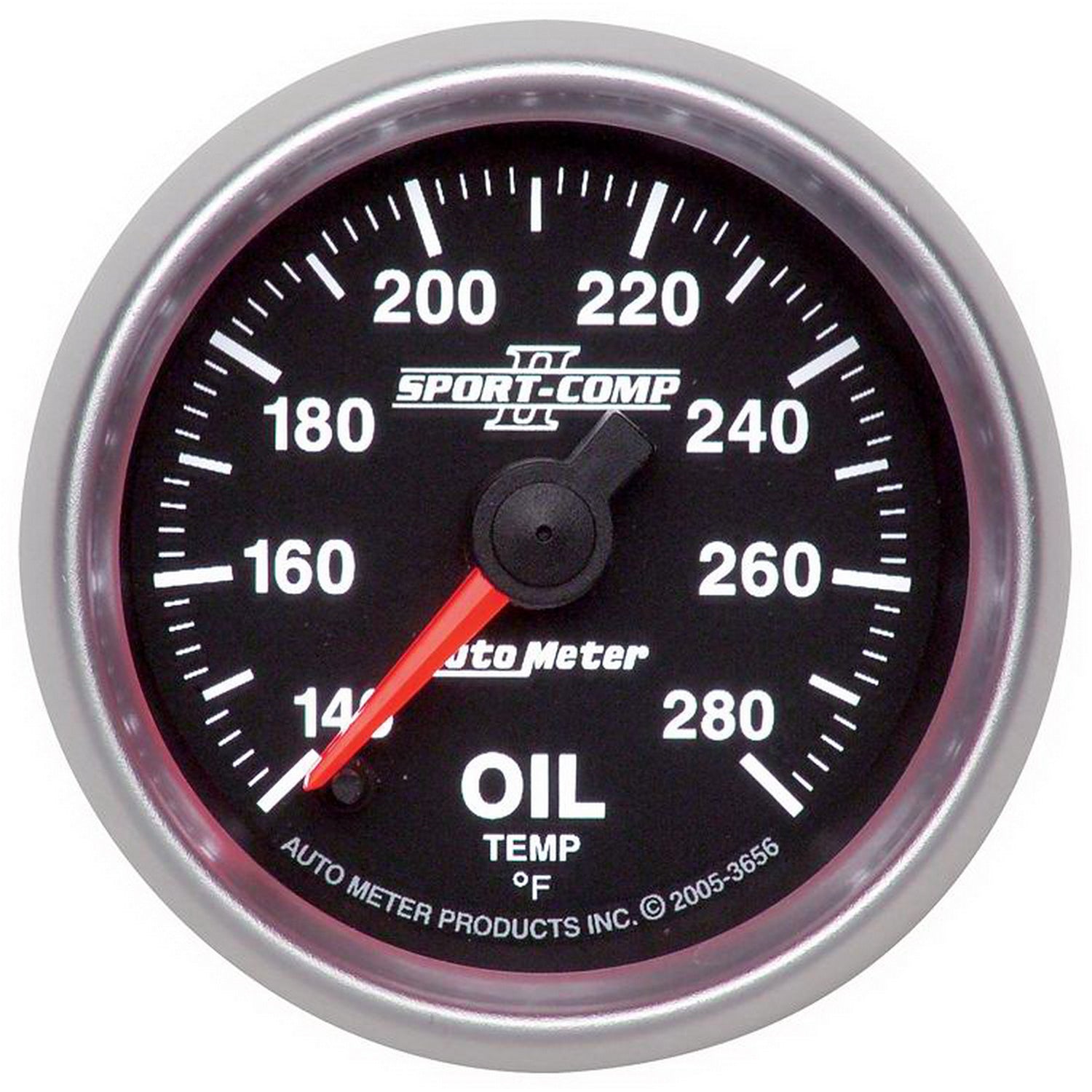 AutoMeter 3656 - GAUGE, OIL TEMP, 2 1/16", 140-280?F, DIGITAL STEPPER MOTOR, SPORT-COMP II 1