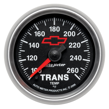 AutoMeter 3657-00406 - GAGE, TRANS. TEMP, 2 1/16", 100-260F, DIGTL STPPR MTR, CHEVY RED BOWTIE, BLACK 3