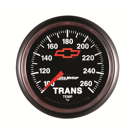 AutoMeter 3657-00406 - GAGE, TRANS. TEMP, 2 1/16", 100-260F, DIGTL STPPR MTR, CHEVY RED BOWTIE, BLACK 5