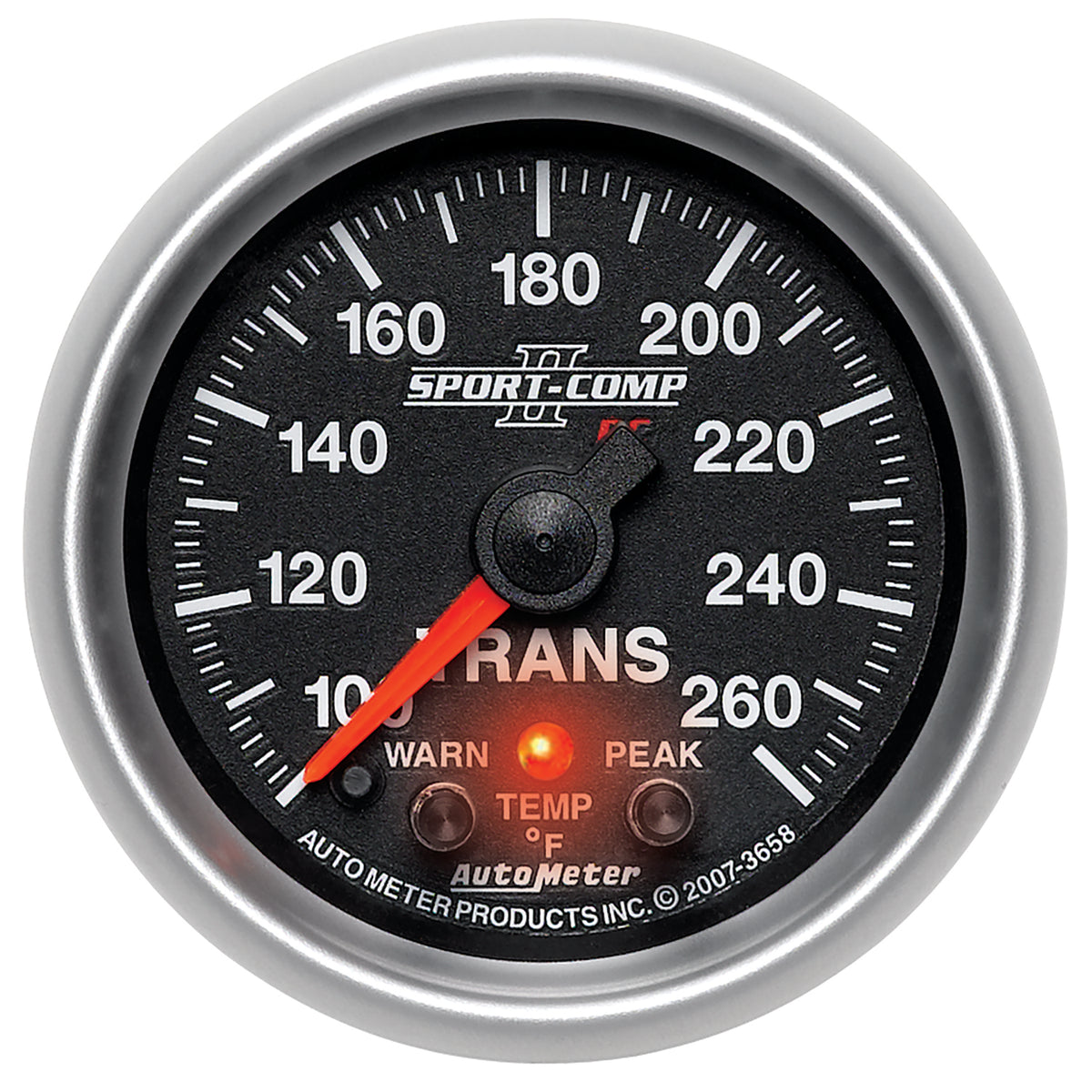 AutoMeter 3658 - GAUGE, TRANS TEMP, 2 1/16", 100-260?F, STEPPER MOTOR W/PEAK & WRN, SPORT-COMP II 3