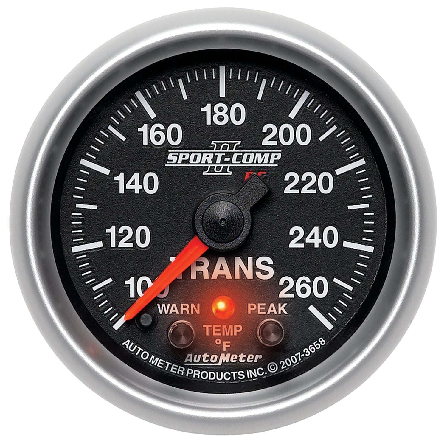 AutoMeter 3658 - GAUGE, TRANS TEMP, 2 1/16", 100-260?F, STEPPER MOTOR W/PEAK & WRN, SPORT-COMP II 3