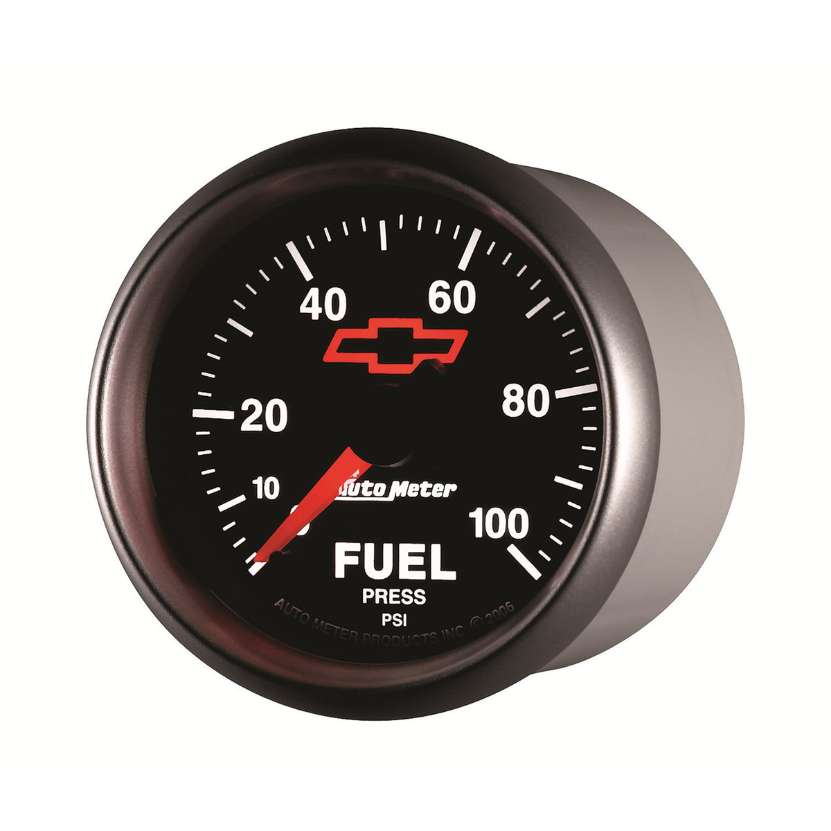 AutoMeter 3663-00406 - GAGE, FUEL PRSSURE, 2 1/16", 100PSI, DIGTL STPPR MTR, CHEVY RED BOWTIE, BLACK 4
