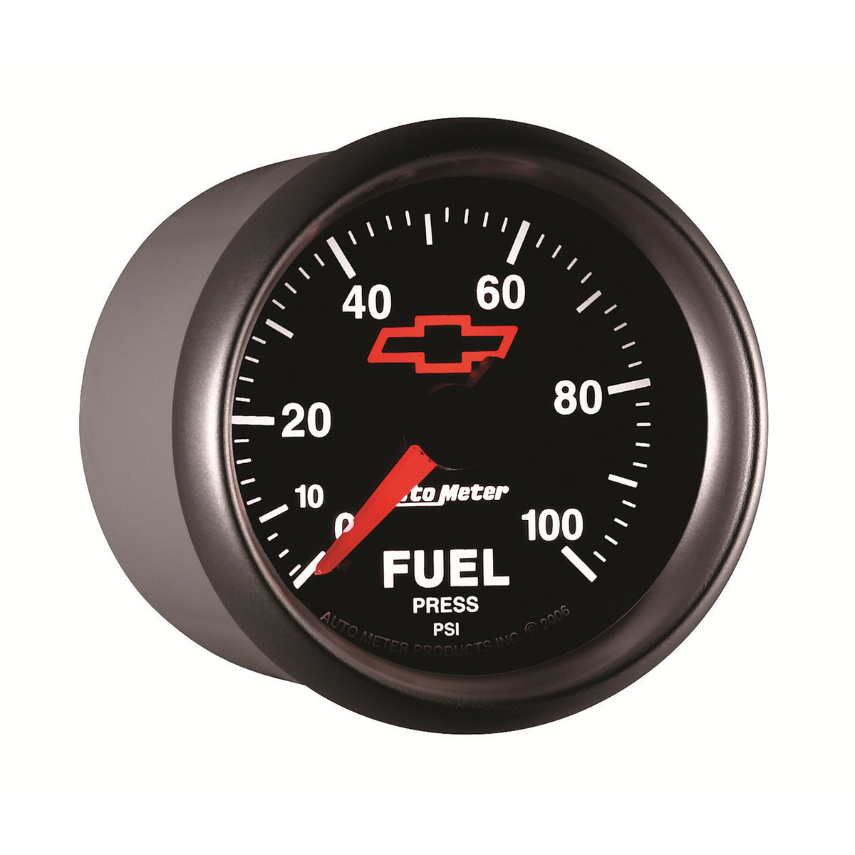 AutoMeter 3663-00406 - GAGE, FUEL PRSSURE, 2 1/16", 100PSI, DIGTL STPPR MTR, CHEVY RED BOWTIE, BLACK 5