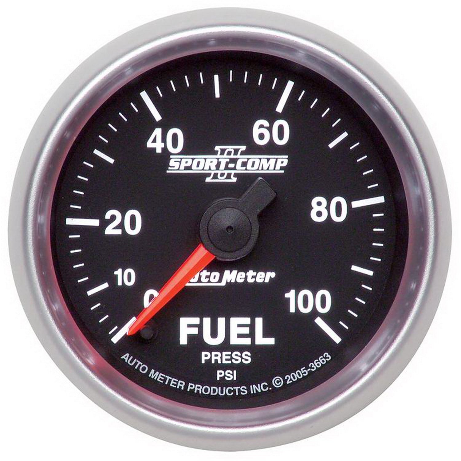 AutoMeter 3663 - GAUGE, FUEL PRESSURE, 2 1/16", 100PSI, DIGITAL STEPPER MOTOR, SPORT-COMP II 1