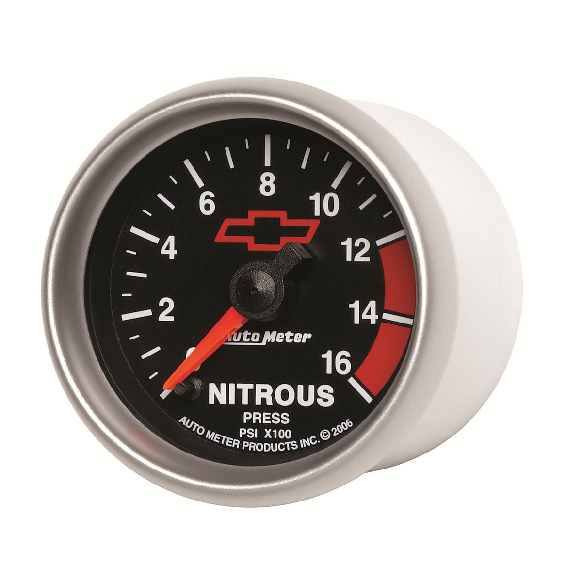 AutoMeter 3674-00406 - GAGE, NTROUS PRSSURE, 2 1/16", 1600PSI, DIGTL STPPR MTR, CHEVY RED BOWTIE, BLACK 4