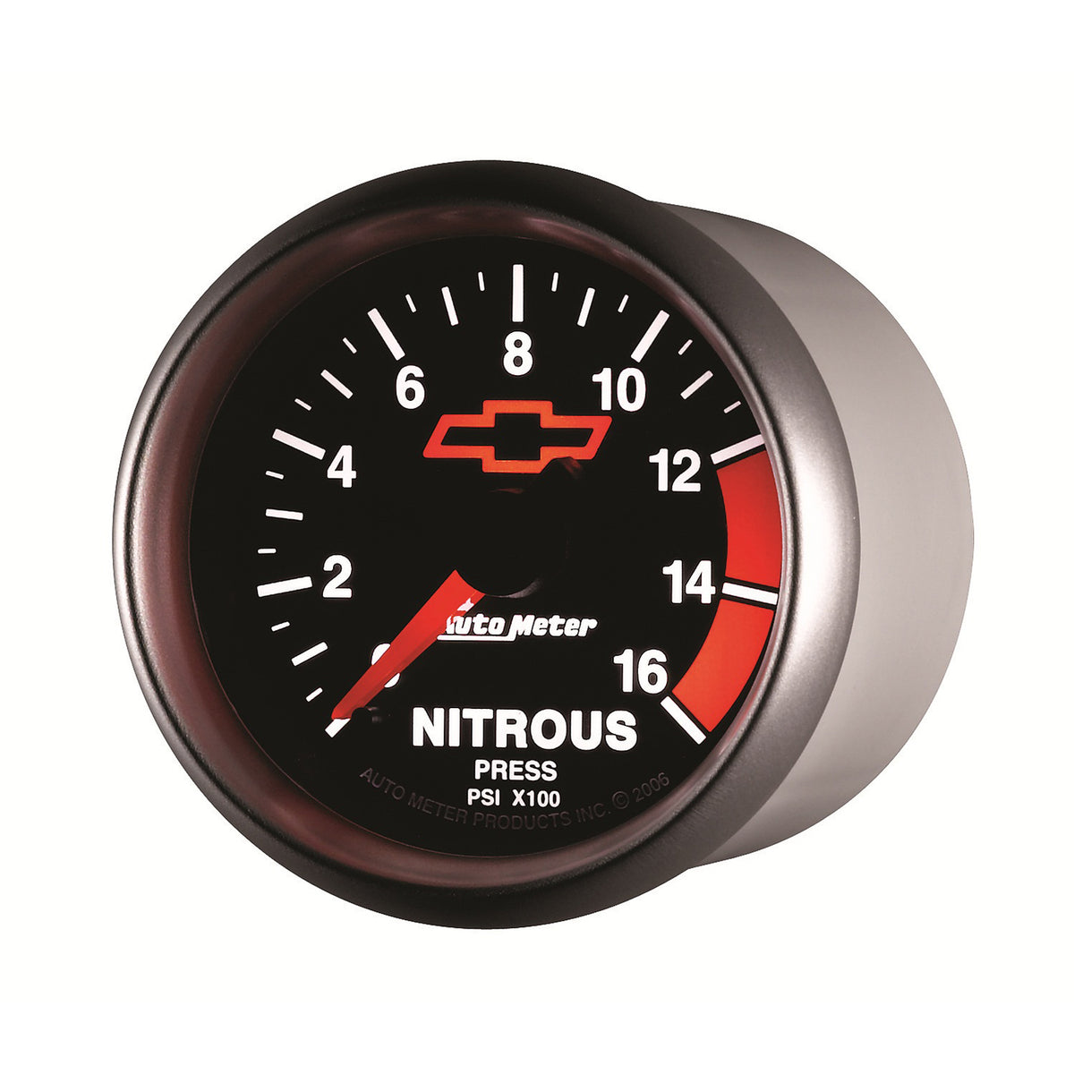 AutoMeter 3674-00406 - GAGE, NTROUS PRSSURE, 2 1/16", 1600PSI, DIGTL STPPR MTR, CHEVY RED BOWTIE, BLACK 5