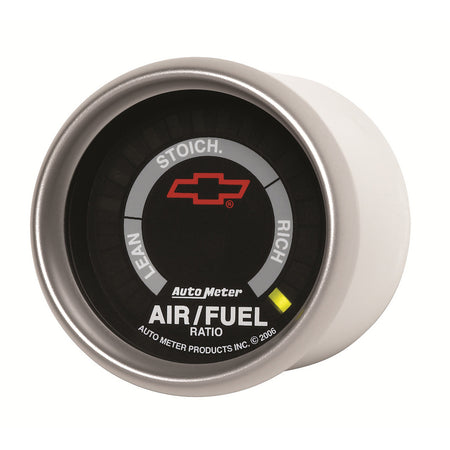 AutoMeter 3675-00406 - GAGE, A/F RATIO-NRRWBND, 2 1/16", LEAN-RICH, LED ARRY, CHEVY RED BOWTIE, BLACK 4
