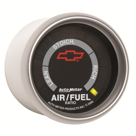 AutoMeter 3675-00406 - GAGE, A/F RATIO-NRRWBND, 2 1/16", LEAN-RICH, LED ARRY, CHEVY RED BOWTIE, BLACK 5