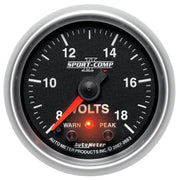 AutoMeter 3683 - GAUGE, VOLTMETER, 2 1/16", 18V, DIGITAL STEPPER MOTOR W/PK & WRN, SPORT-COMP II 3