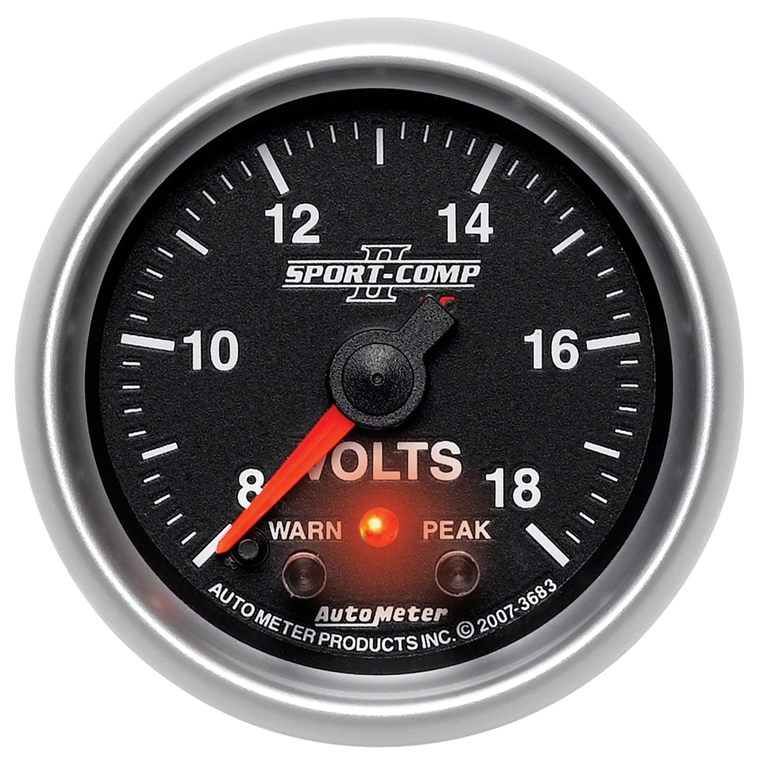 AutoMeter 3683 - GAUGE, VOLTMETER, 2 1/16", 18V, DIGITAL STEPPER MOTOR W/PK & WRN, SPORT-COMP II 3