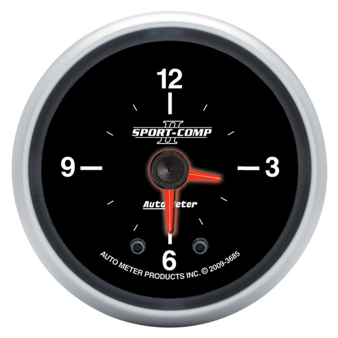 AutoMeter 3685 - GAUGE, CLOCK, 2 1/16", 12HR, ANALOG, SPORT-COMP II 3