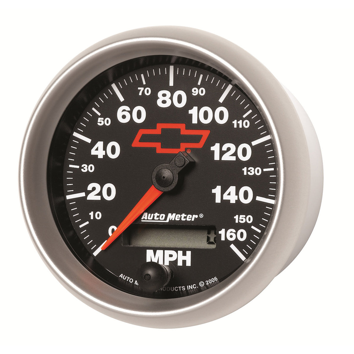 AutoMeter 3688-00406 - GAUGE, SPEEDOMETER, 3 3/8", 160MPH, ELEC. PROGRAMMABLE, CHEVY RED BOWTIE, BLACK 4