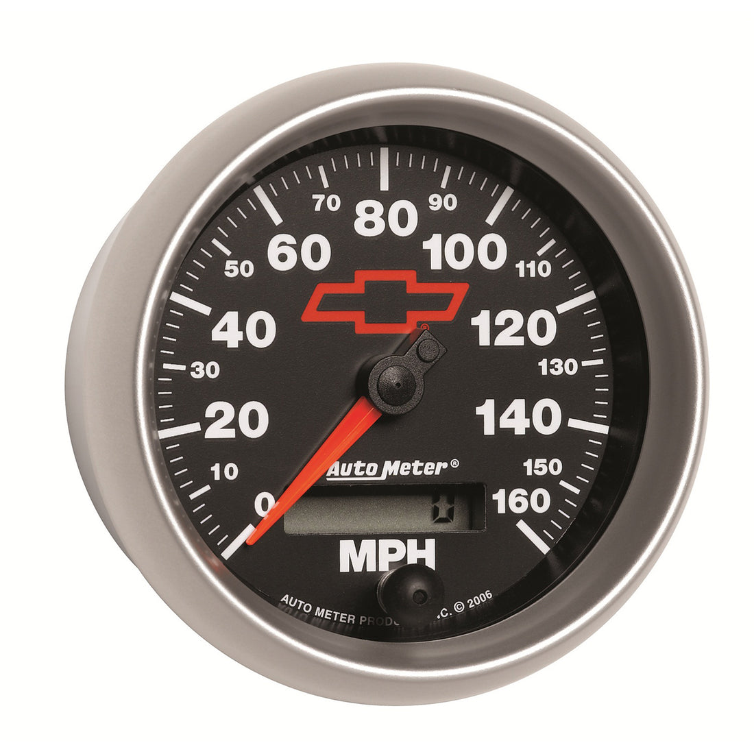 AutoMeter 3688-00406 - GAUGE, SPEEDOMETER, 3 3/8", 160MPH, ELEC. PROGRAMMABLE, CHEVY RED BOWTIE, BLACK 7