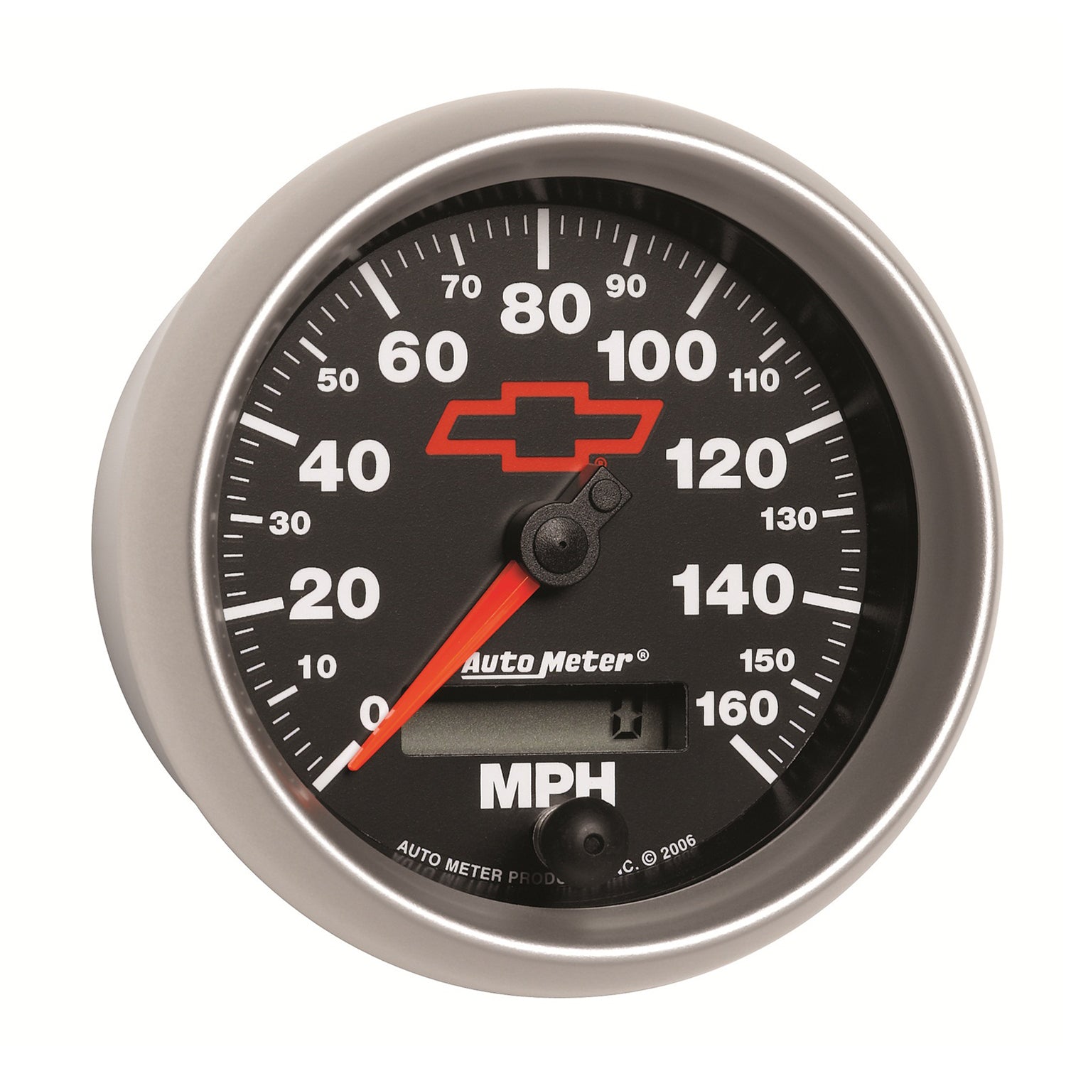 AutoMeter 3688-00406 - GAUGE, SPEEDOMETER, 3 3/8", 160MPH, ELEC. PROGRAMMABLE, CHEVY RED BOWTIE, BLACK 7