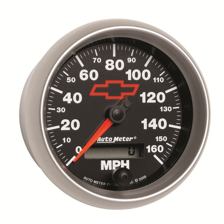 AutoMeter 3688-00406 - GAUGE, SPEEDOMETER, 3 3/8", 160MPH, ELEC. PROGRAMMABLE, CHEVY RED BOWTIE, BLACK 7