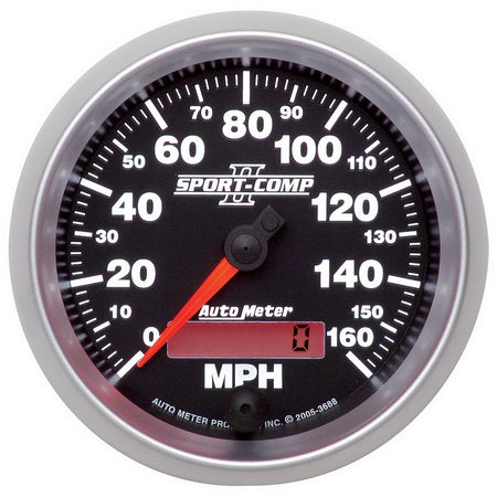 AutoMeter 3688 - GAUGE, SPEEDOMETER, 3 3/8", 160MPH, ELEC. PROGRAMMABLE, SPORT-COMP II 3