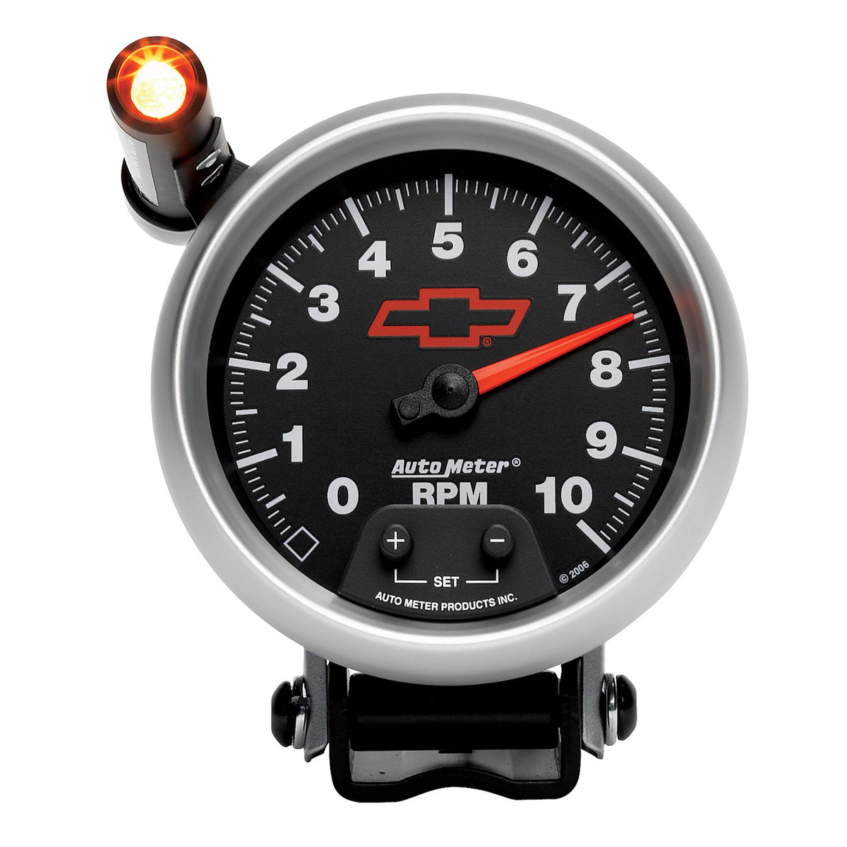 AutoMeter 3690-00406 - GAGE, TACH, 3 3/4", 10K RPM, PED W/ EXT. QUICK-LITE, CHEVY RED BOWTIE, BLACK 4