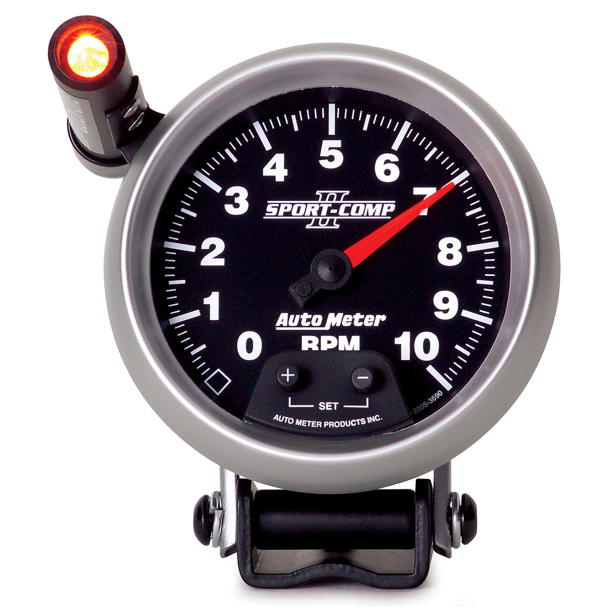 AutoMeter 3690 - GAUGE, TACHOMETER, 3 3/4", 10K RPM, PEDESTAL W/ EXT. QUICK-LITE, SPORT-COMP II 3