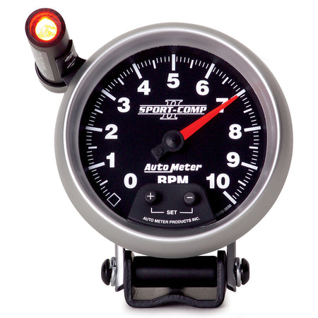 AutoMeter 3690 - GAUGE, TACHOMETER, 3 3/4", 10K RPM, PEDESTAL W/ EXT. QUICK-LITE, SPORT-COMP II 3