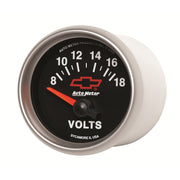 AutoMeter 3692-00406 - GAUGE, VOLTMETER, 2 1/16", 18V, ELECTRIC, CHEVY RED BOWTIE, BLACK 4