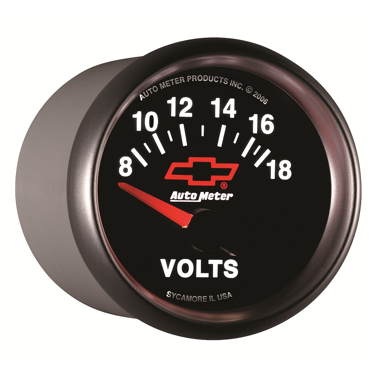 AutoMeter 3692-00406 - GAUGE, VOLTMETER, 2 1/16", 18V, ELECTRIC, CHEVY RED BOWTIE, BLACK 7