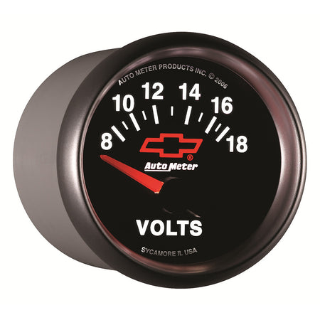 AutoMeter 3692-00406 - GAUGE, VOLTMETER, 2 1/16", 18V, ELECTRIC, CHEVY RED BOWTIE, BLACK 7