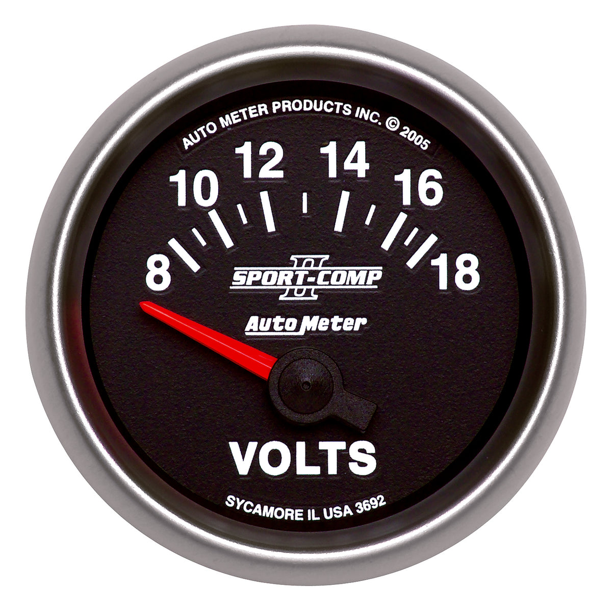AutoMeter 3692 - GAUGE, VOLTMETER, 2 1/16", 18V, ELECTRIC, SPORT-COMP II 3