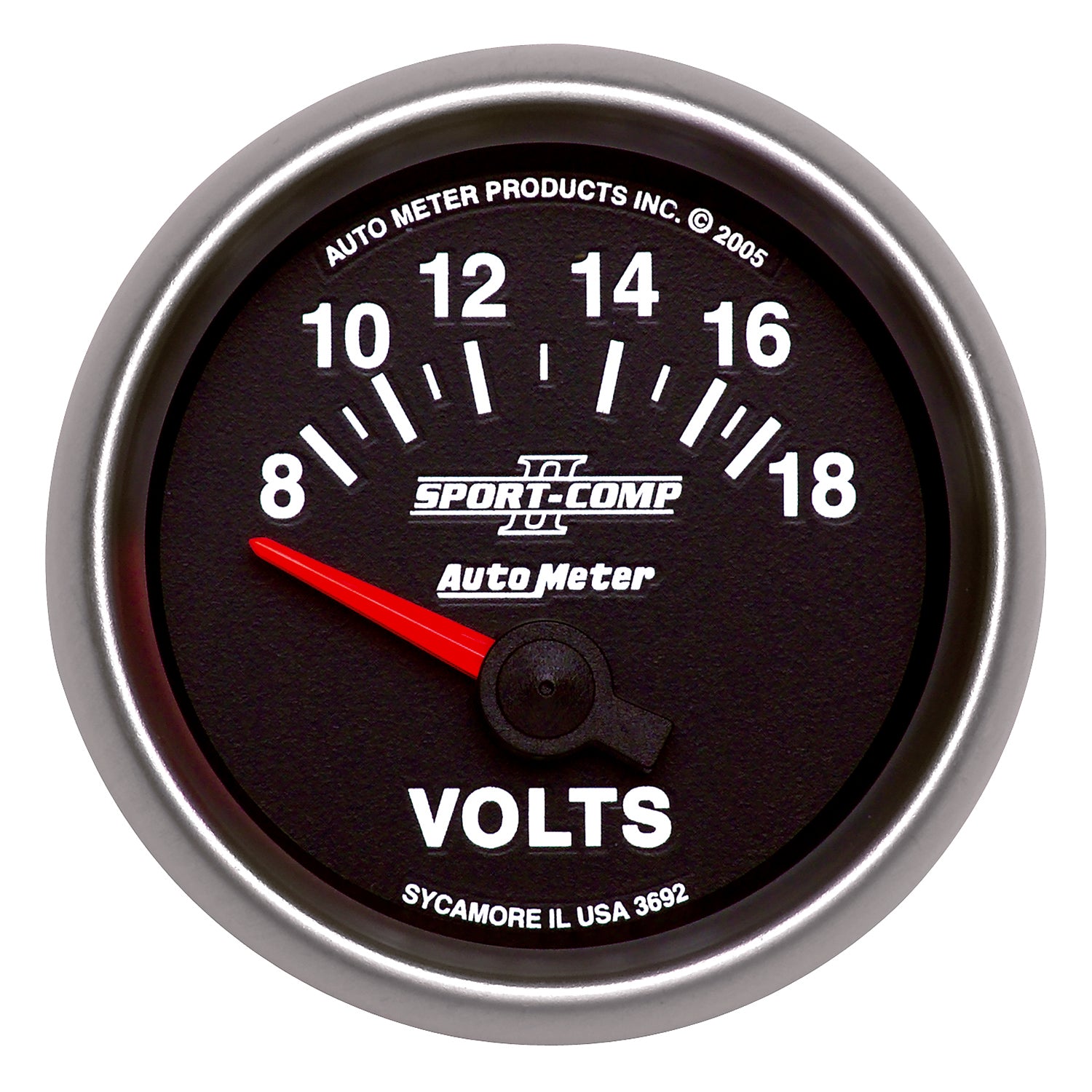 AutoMeter 3692 - GAUGE, VOLTMETER, 2 1/16", 18V, ELECTRIC, SPORT-COMP II 3