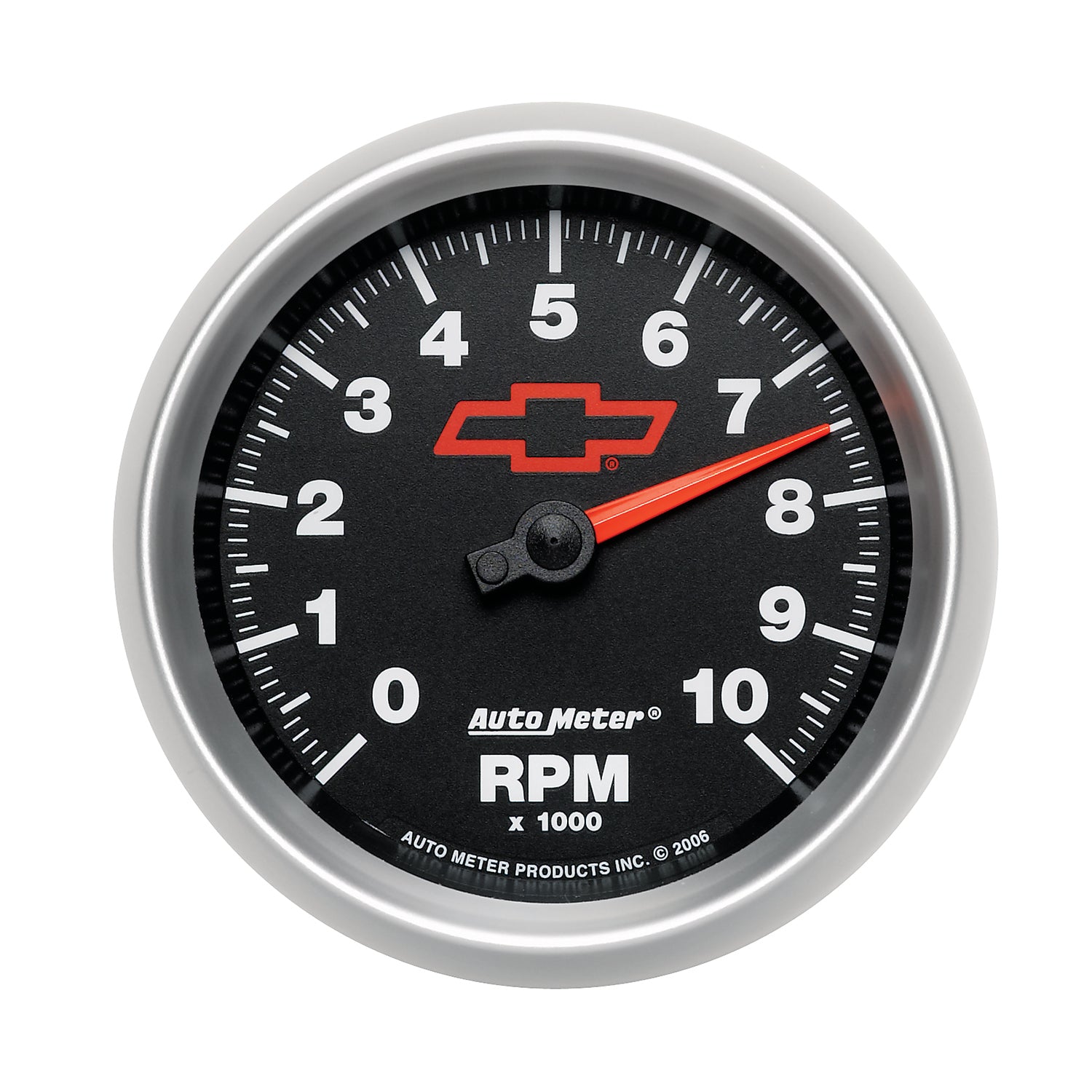 AutoMeter 3697-00406 - GAUGE, TACHOMETER, 3 3/8", 10K RPM, IN-DASH, CHEVY RED BOWTIE, BLACK 4
