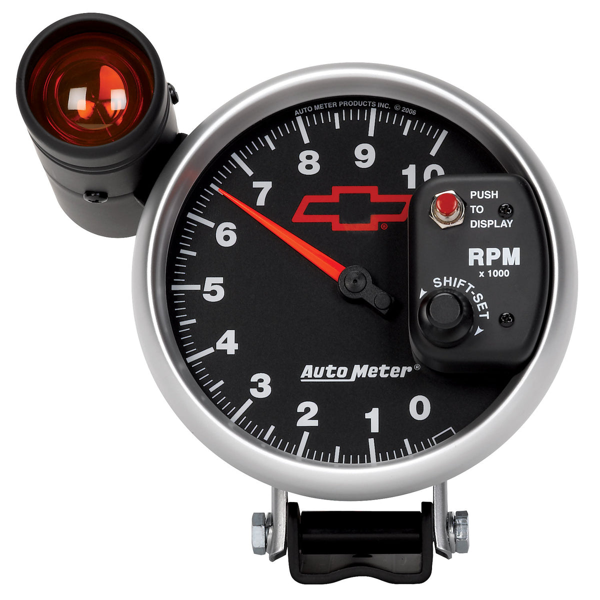 AutoMeter 3699-00406 - GAGE, TACH, 5", 10K RPM, PED W/ EXT. SHIFT-LITE, CHEVY RED BOWTIE, BLACK 3