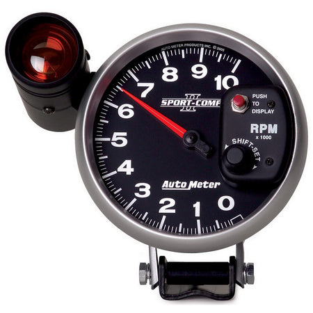 AutoMeter 3699 - GAUGE, TACHOMETER, 5", 10K RPM, PEDESTAL W/ EXT. SHIFT-LITE, SPORT-COMP II 3
