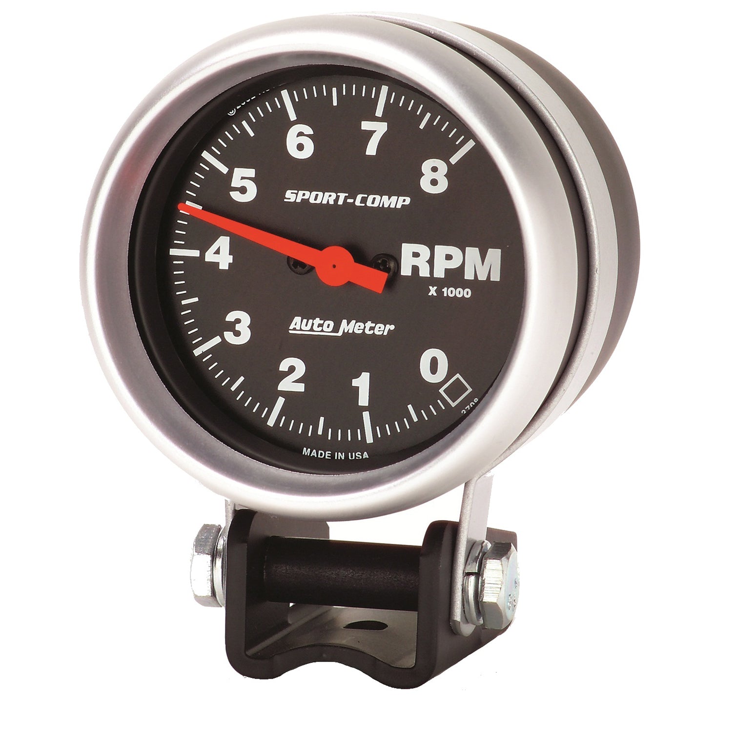 AutoMeter 3708 - GAUGE, TACHOMETER, 2 5/8", 8K RPM, PEDESTAL, SPORT-COMP 4