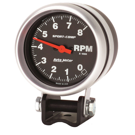 AutoMeter 3708 - GAUGE, TACHOMETER, 2 5/8", 8K RPM, PEDESTAL, SPORT-COMP 4