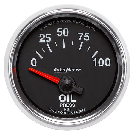 AutoMeter 3827 - GAUGE, OIL PRESSURE, 2 1/16", 100PSI, ELECTRIC, GS 3