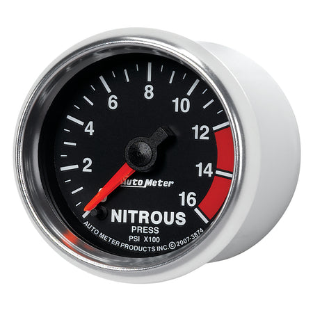 AutoMeter 3874 - GAUGE, NITROUS PRESSURE, 2 1/16", 1600PSI, DIGITAL STEPPER MOTOR, GS 4