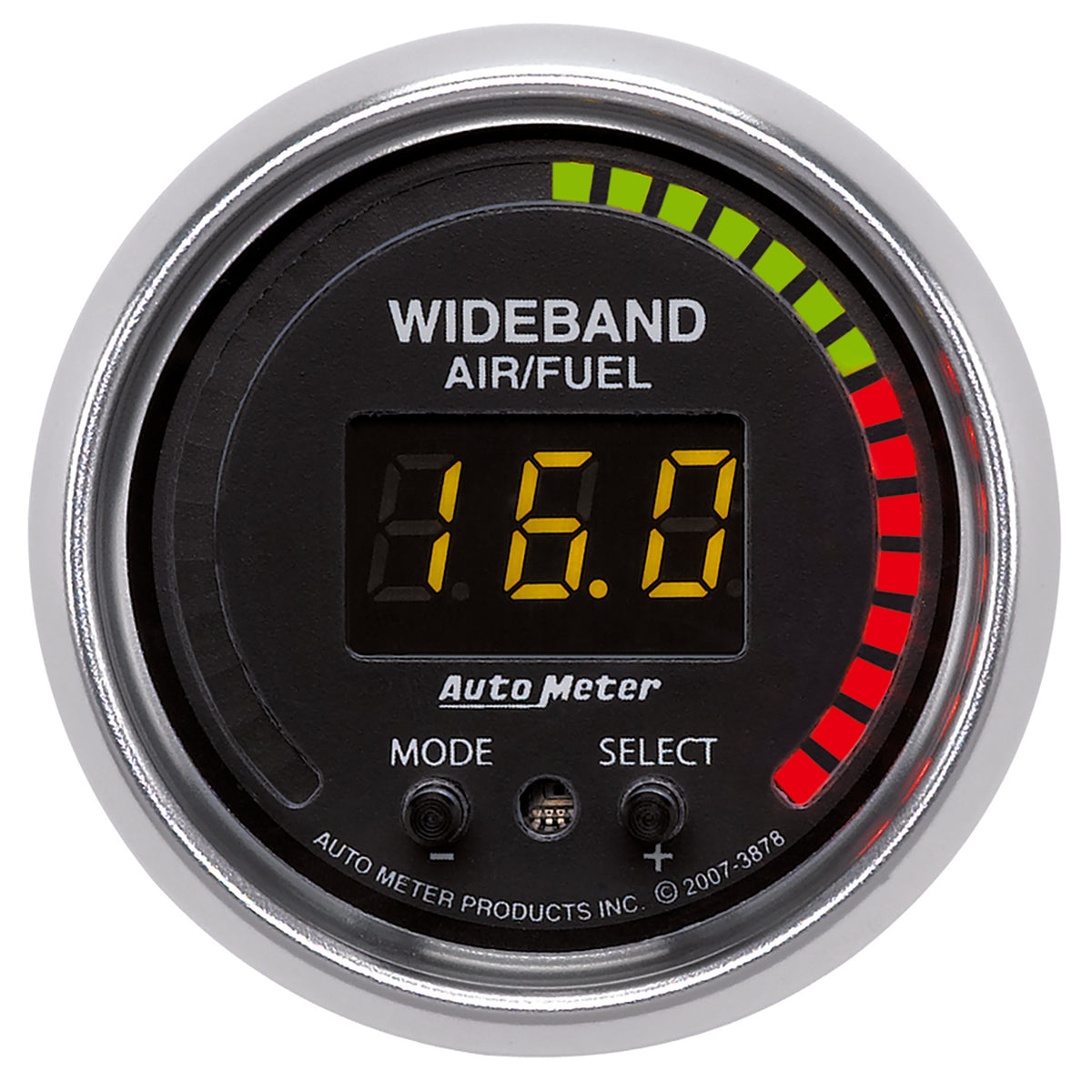 AutoMeter 3878 - GAUGE, AIR/FUEL RATIO-PRO, 2 1/16", 10:1-20:1, DIGITAL W/ PEAK & WARN, GS 3