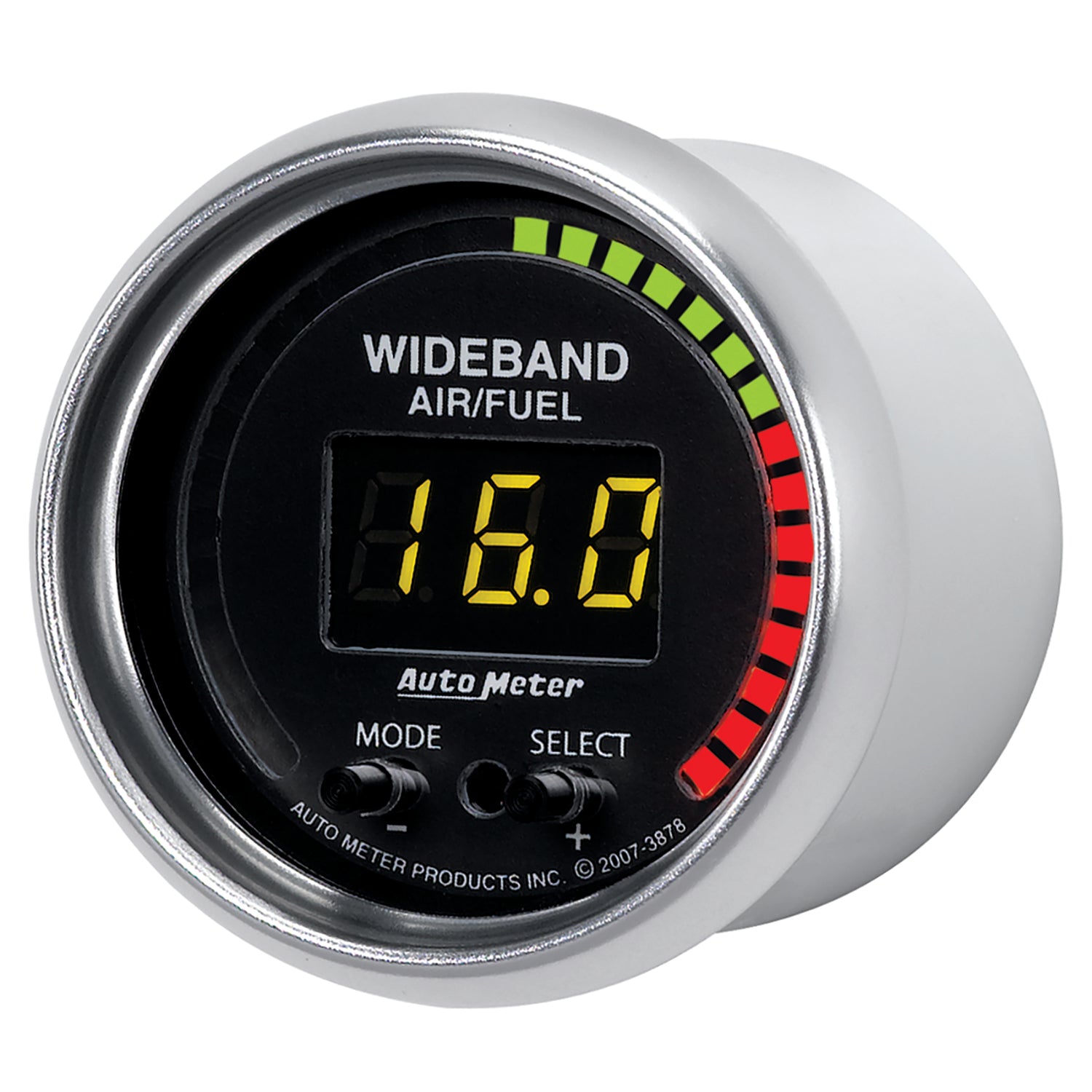 AutoMeter 3878 - GAUGE, AIR/FUEL RATIO-PRO, 2 1/16", 10:1-20:1, DIGITAL W/ PEAK & WARN, GS 4