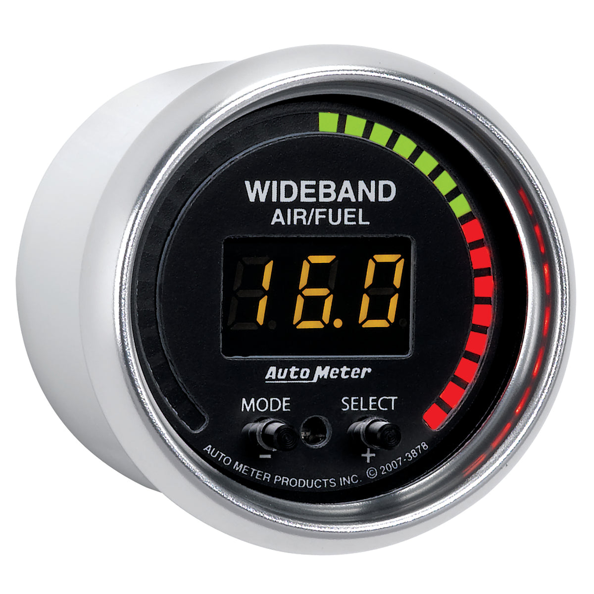 AutoMeter 3878 - GAUGE, AIR/FUEL RATIO-PRO, 2 1/16", 10:1-20:1, DIGITAL W/ PEAK & WARN, GS 5