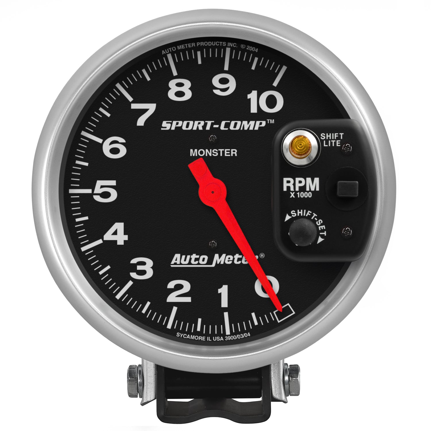 AutoMeter 3903 - GAUGE, TACHOMETER, 5", 10K RPM, PEDESTAL W/ INT. SHIFT-LITE, SPORT-COMP 3