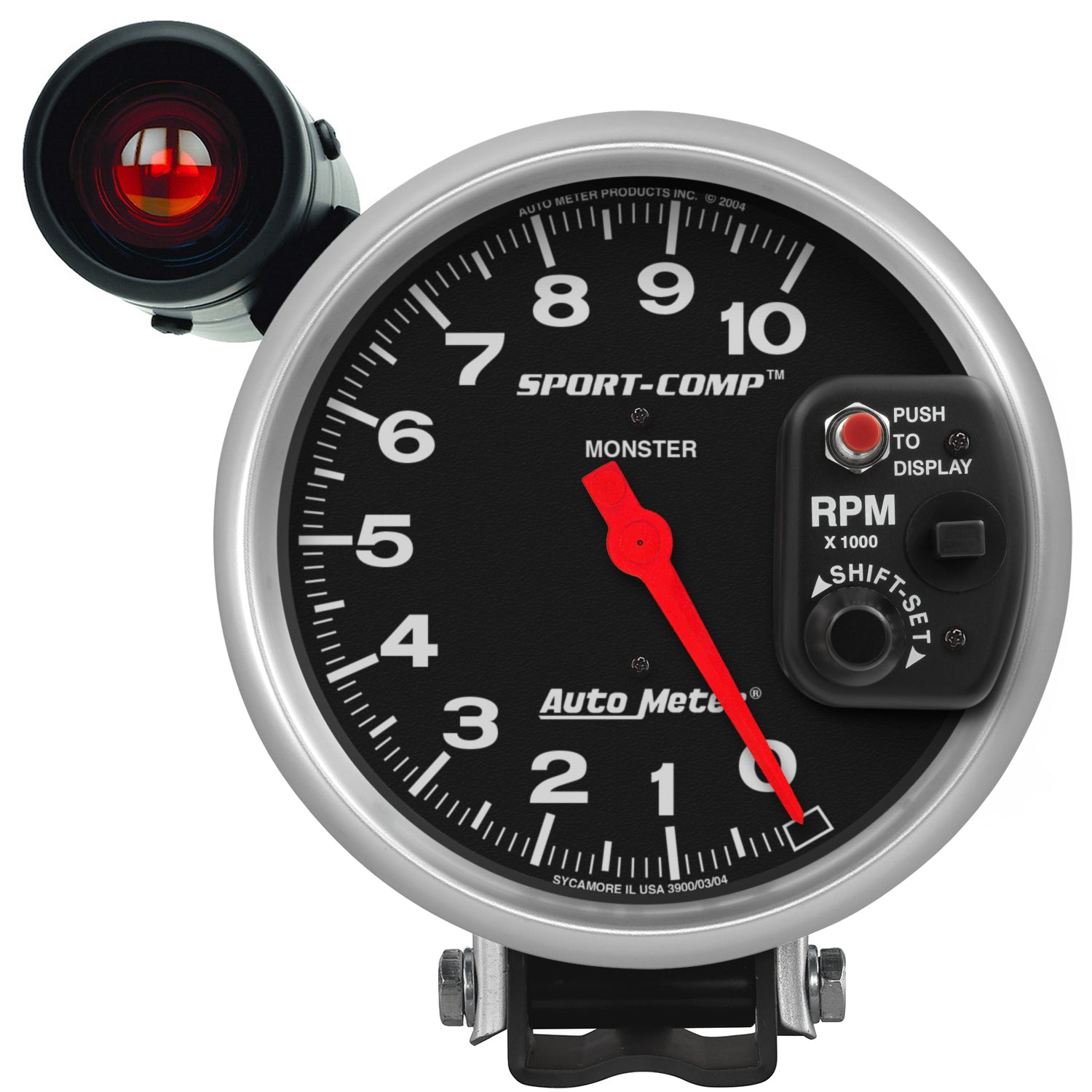 AutoMeter 3904 - GAUGE, TACHOMETER, 5", 10K RPM, PEDESTAL W/ EXT. SHIFT-LITE, SPORT-COMP 3