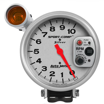 AutoMeter 3911 - GAUGE, TACHOMETER, 5", 10K RPM, PEDESTAL W/ EXT. SHIFT-LITE, ULTRA-LITE 3