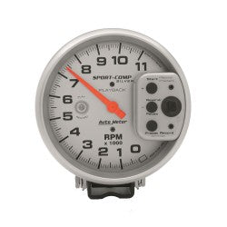 AutoMeter 3965 - GAUGE, TACHOMETER, 5", 11K RPM, PEDESTAL W/ RPM PLAYBACK, ULTRA-LITE 4