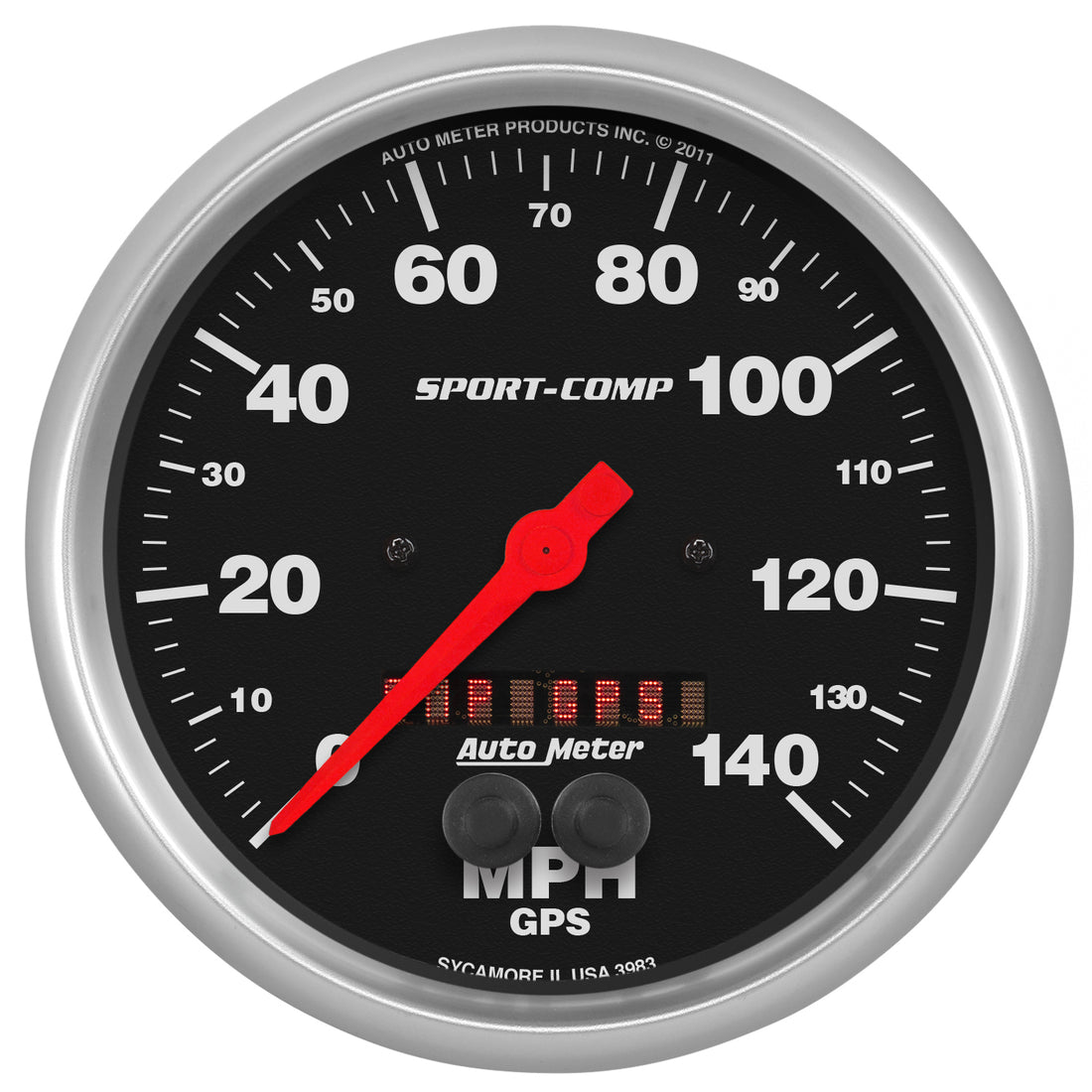 AutoMeter 3983 - GAUGE, SPEEDOMETER, 5", 140MPH, GPS, SPORT-COMP 5