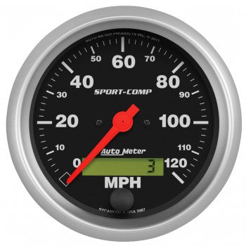 AutoMeter 3987 - GAUGE, SPEEDO, 3 3/8", 120MPH, ELEC. PROGRAM W/ LCD ODO, SPORT-COMP 4
