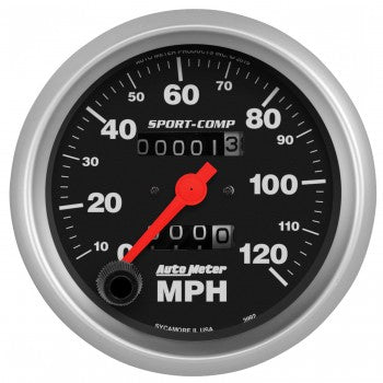 AutoMeter 3992 - GAUGE, SPEEDOMETER, 3 3/8", 120MPH, MECHANICAL, SPORT-COMP 4