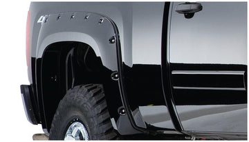 Bushwacker 40060-02 - Black Pocket/Rivet Style Smooth Finish Rear Fender Flares For 1999-2006 Silverado/Sierra 1500 2007 Silverado/Sierra 1500 Classic Fits 78/96 Inch Bed Bushwacker 1