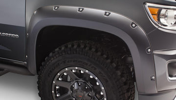 Bushwacker 40137-02 - Black Pocket/Rivet Style Smooth Finish Front Fender Flares For 2015-2021 Chevrolet Colorado Bushwacker 1